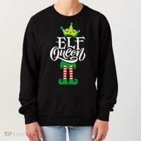 Elf Queen Matching Family Group Elf Squad Christmas Gift Cool Gift Women's Sweatshirt thumb 0