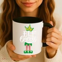 Elf Queen Matching Family Group Elf Squad Christmas Gift Cool Gift Coffee Mug thumb 3