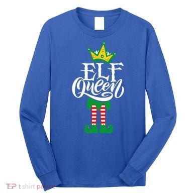 Elf Queen Matching Family Group Elf Squad Christmas Gift Cool Gift Long Sleeve Shirt