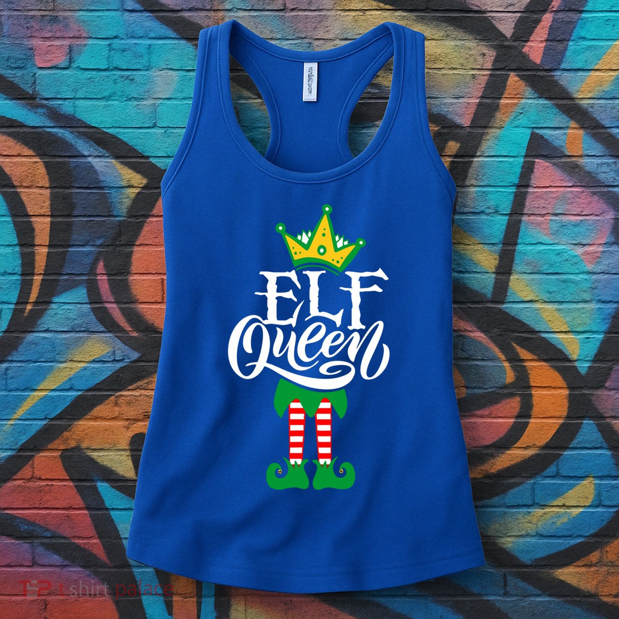Elf Queen Matching Family Group Elf Squad Christmas Gift Cool Gift Women's Tank Top