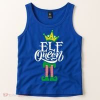 Elf Queen Matching Family Group Elf Squad Christmas Gift Cool Gift Tank Top thumb 2