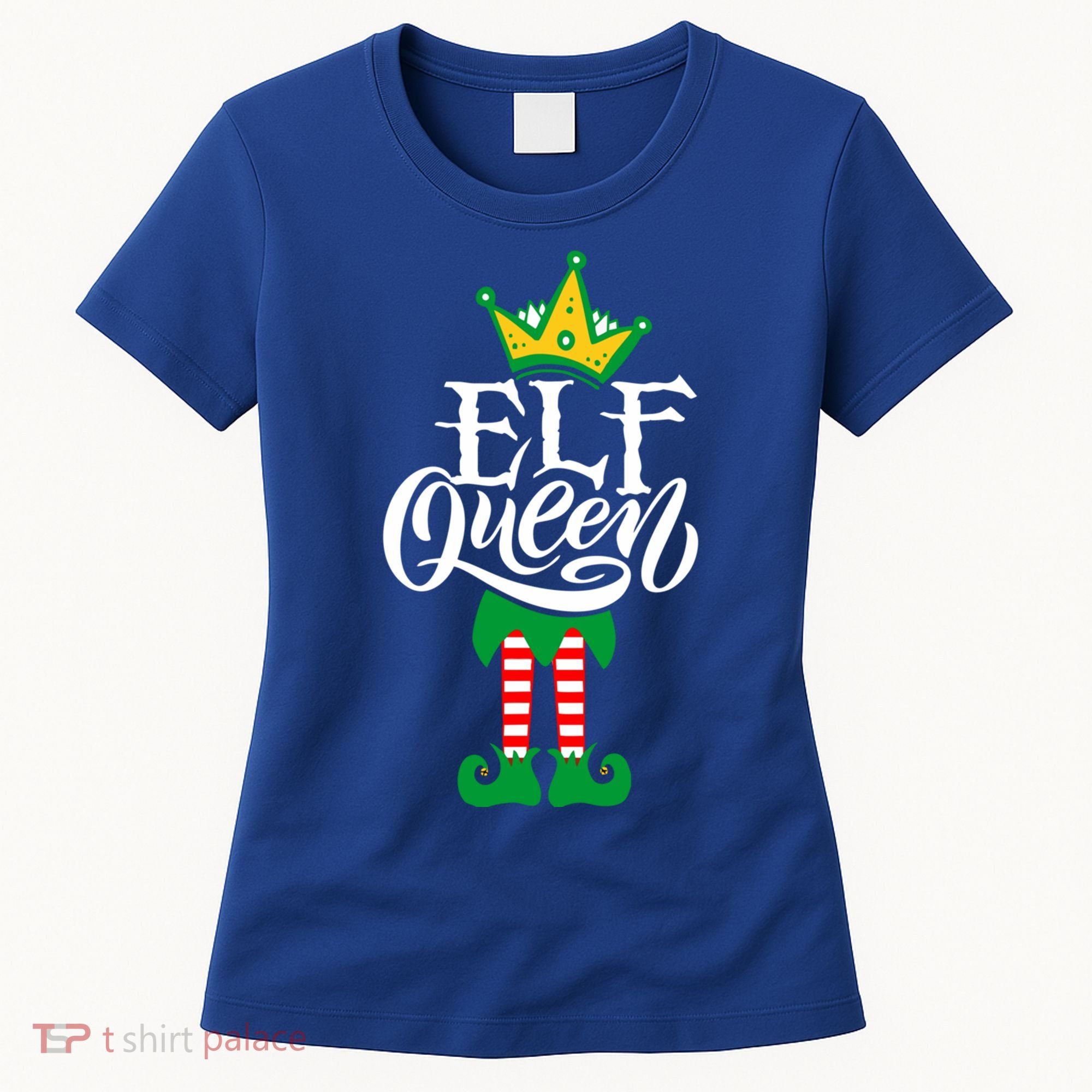 Elf Queen Matching Family Group Elf Squad Christmas Gift Cool Gift Women's T-Shirt