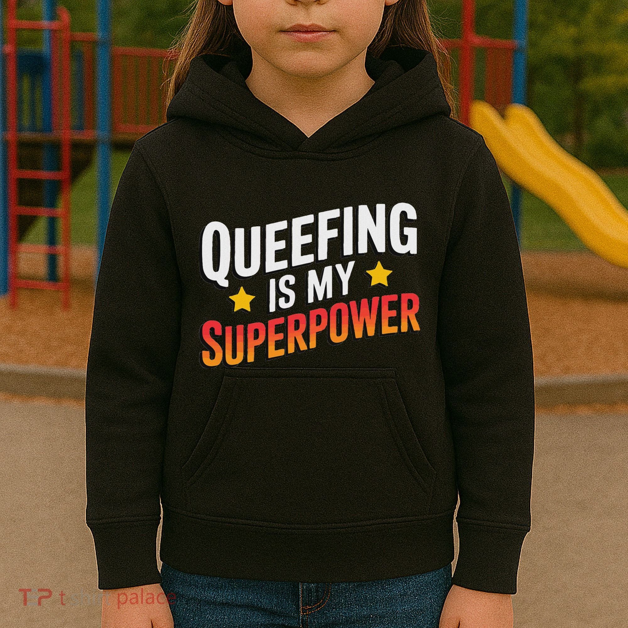 Embarassing Queef Queen Queefed Inappropriate Fart Queefing Kids Hoodie