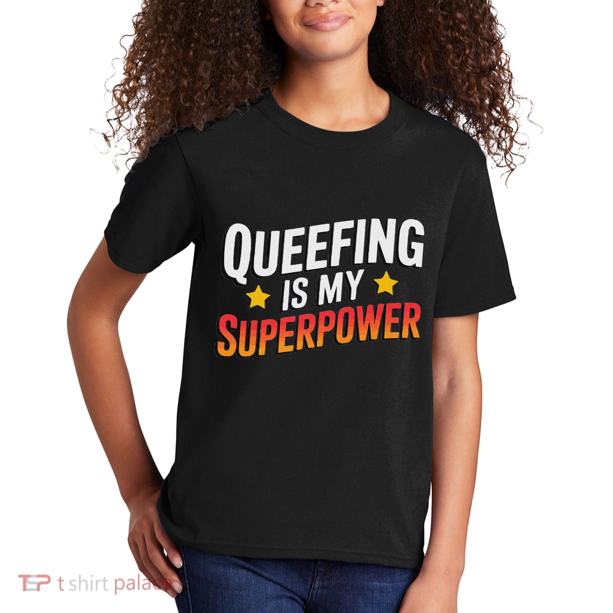 Embarassing Queef Queen Queefed Inappropriate Fart Queefing Kids T-Shirt