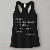 Easter Quote Relax I'll Be Back In Like 3 Days Jesus Women's Tank Top thumb 3