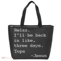 Easter Quote Relax I'll Be Back In Like 3 Days Jesus Tote Bag thumb 0