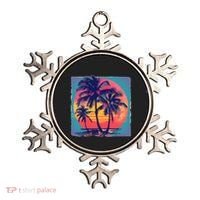 Eighties Retro 80s Style Beach Palm Trees Summer Gift Ornament thumb 0