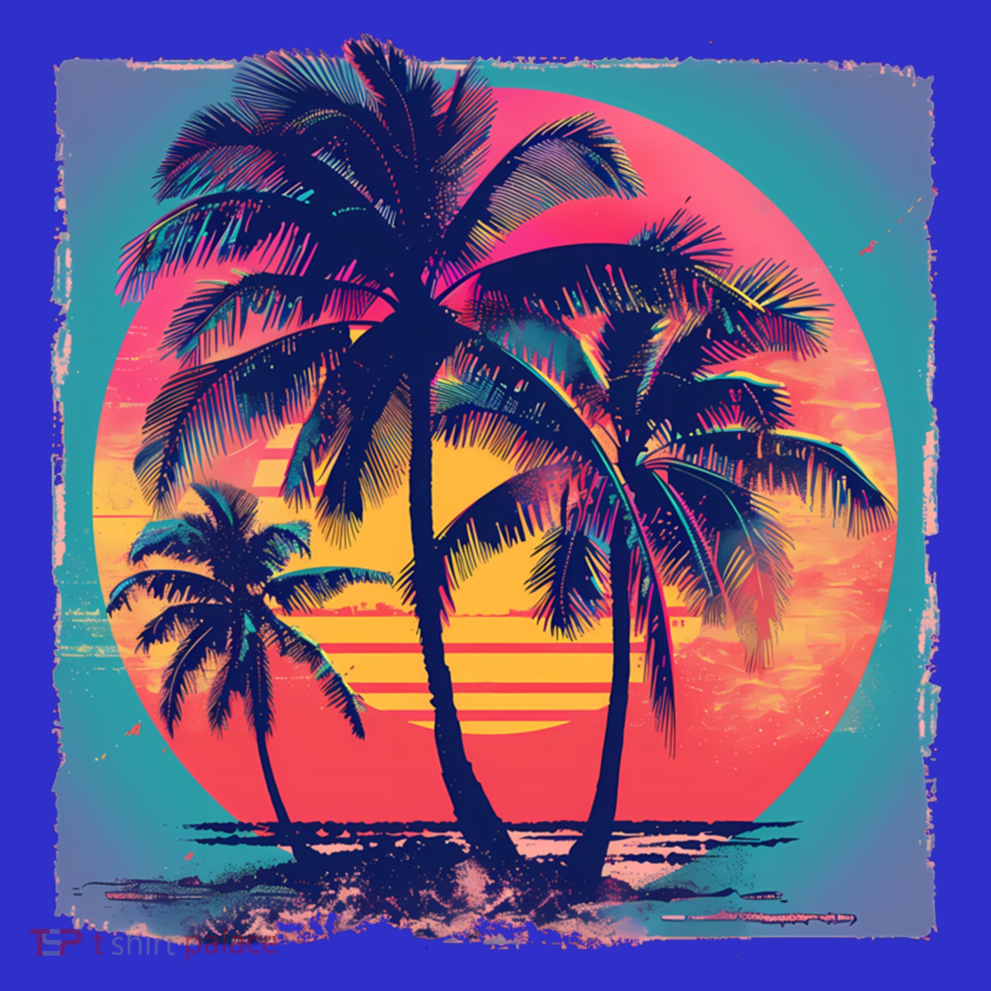 Eighties Retro 80s Style Beach Palm Trees Summer Gift Women's Tank Top