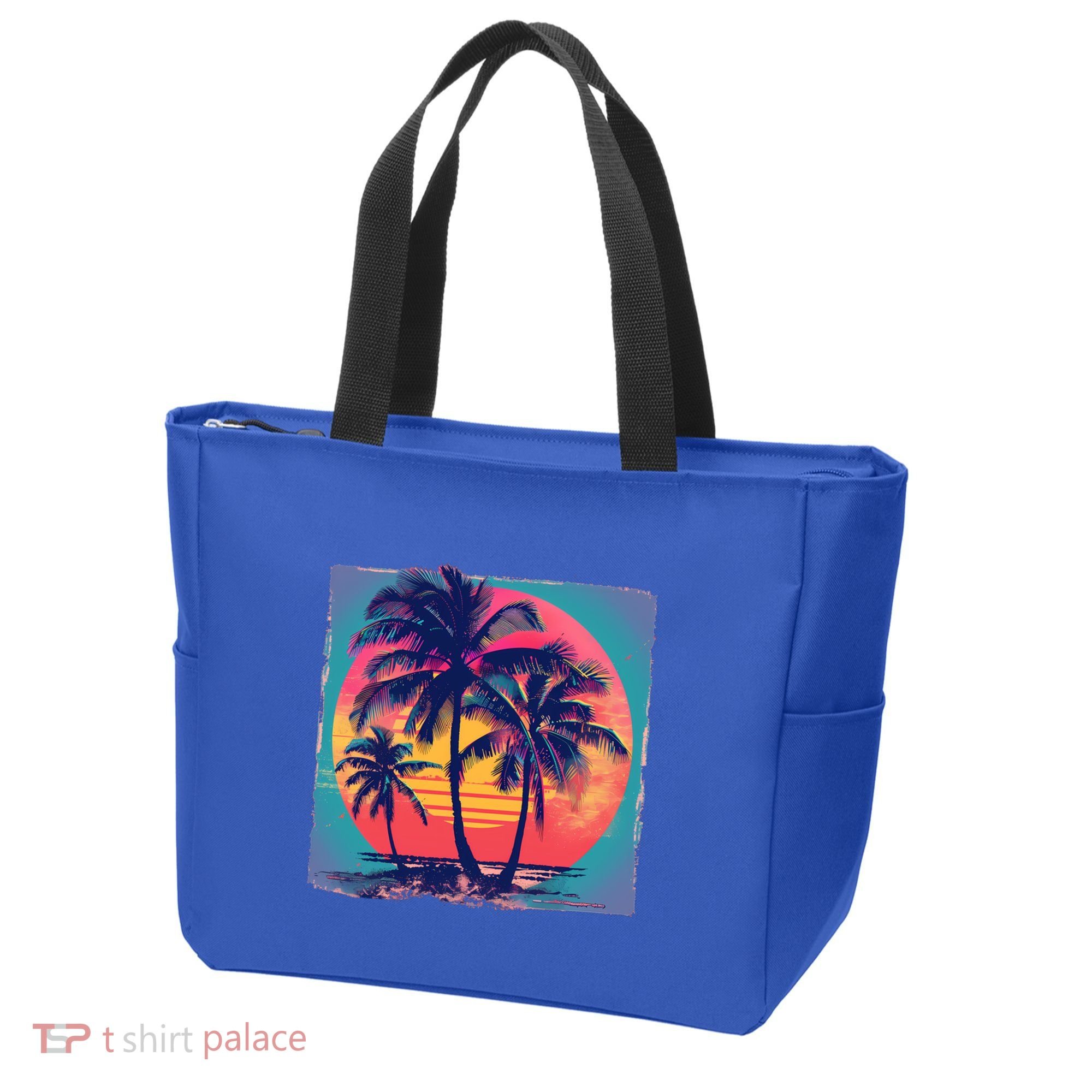 Eighties Retro 80s Style Beach Palm Trees Summer Gift Tote Bag