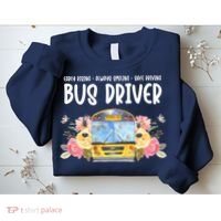 Early Rising Always Smiling Safe Driving Bus Driver Gift Sweatshirt thumb 2