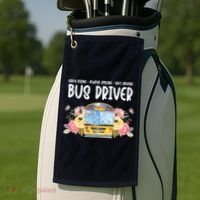 Early Rising Always Smiling Safe Driving Bus Driver Gift Golf Towel thumb 2