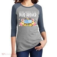 Early Rising Always Smiling Safe Driving Bus Driver Gift Women's Tri-Blend 3/4-Sleeve Raglan Shirt thumb 2