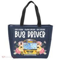 Early Rising Always Smiling Safe Driving Bus Driver Gift Tote Bag thumb 0