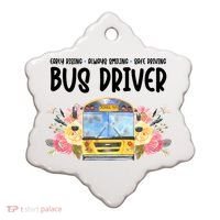 Early Rising Always Smiling Safe Driving Bus Driver Gift Ceramic Ornament thumb 0
