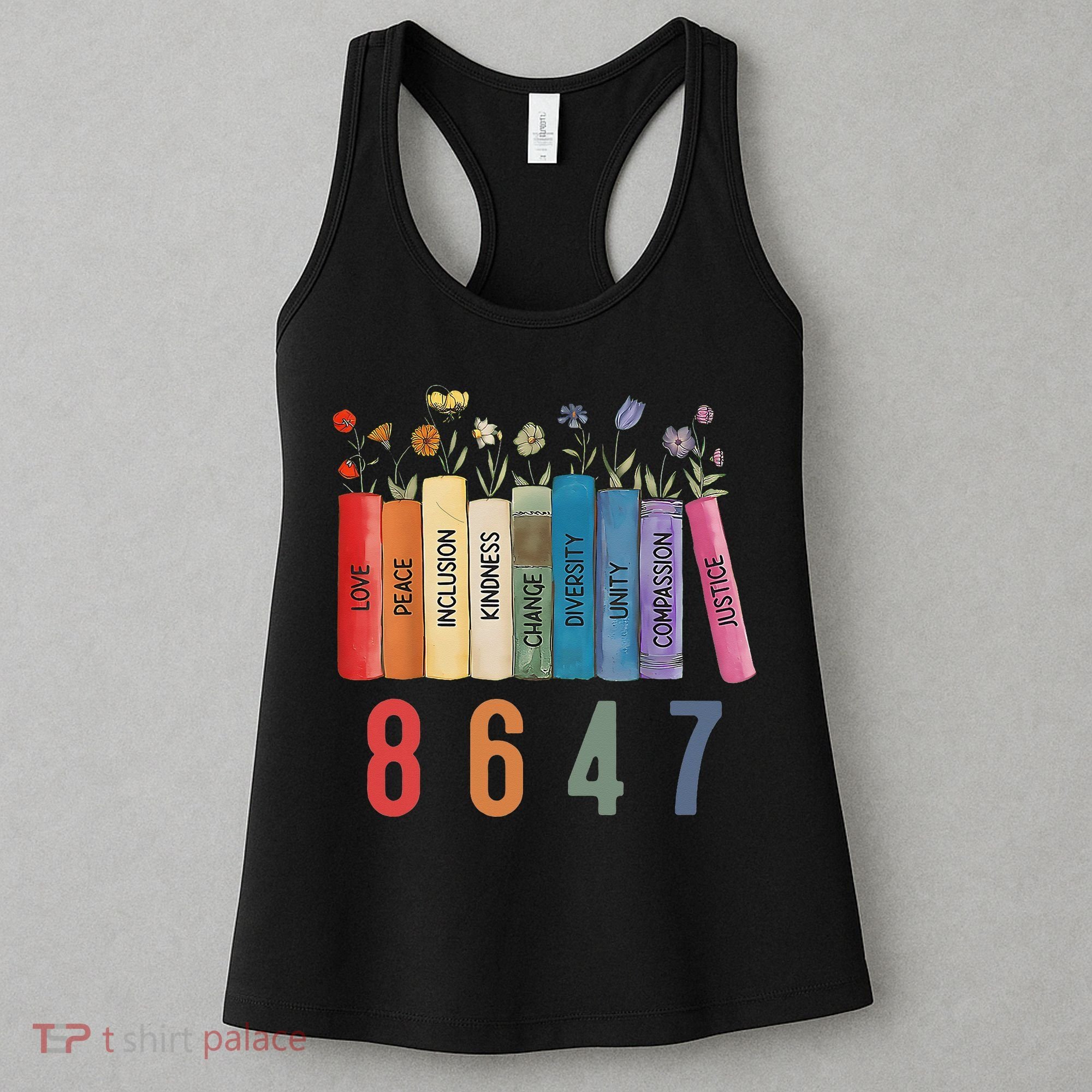 Equal Rights Book Flower 8647 Trump Feminist Women Rights Gift Women's Tank Top