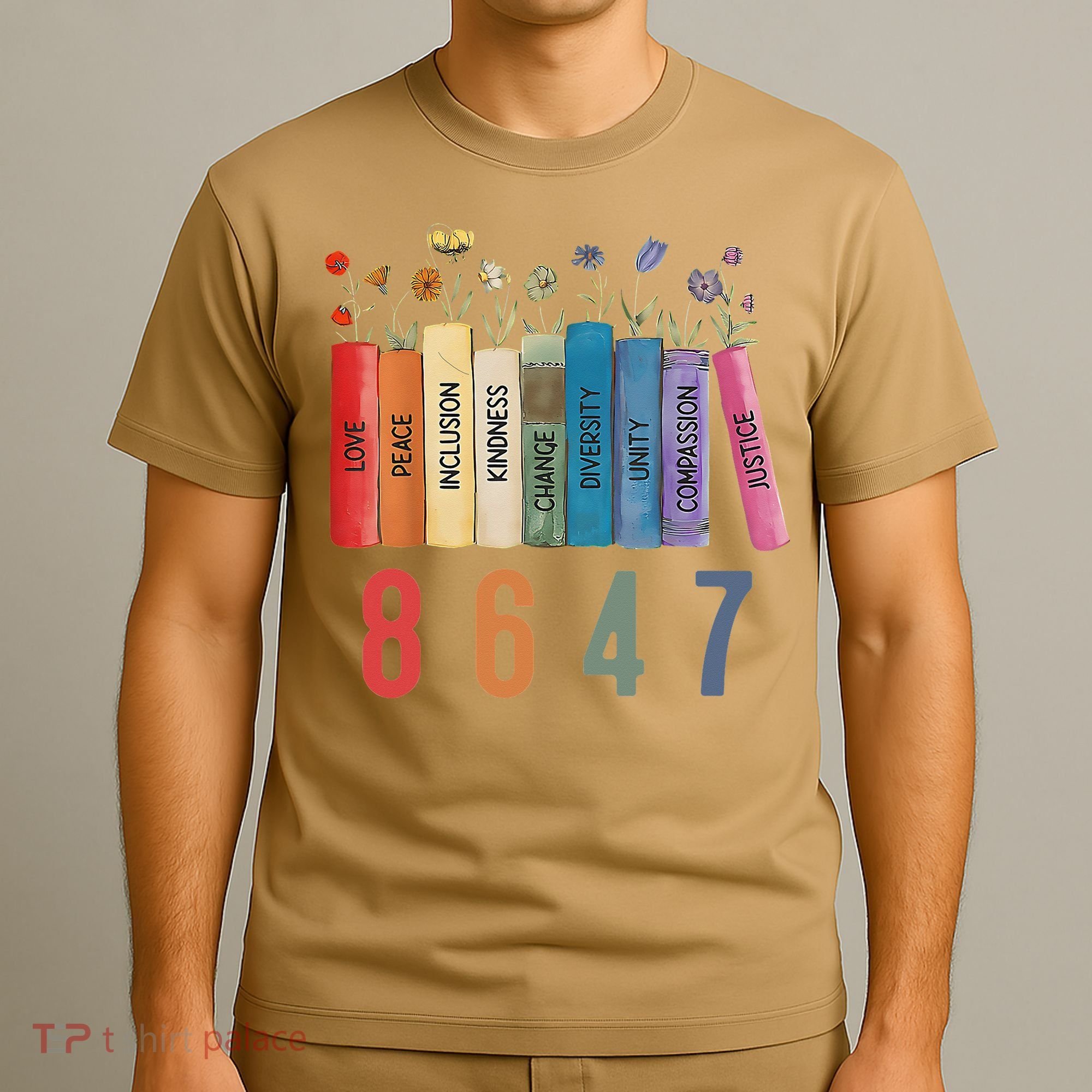 Equal Rights Book Flower 8647 Trump Feminist Women Rights Gift T-Shirt