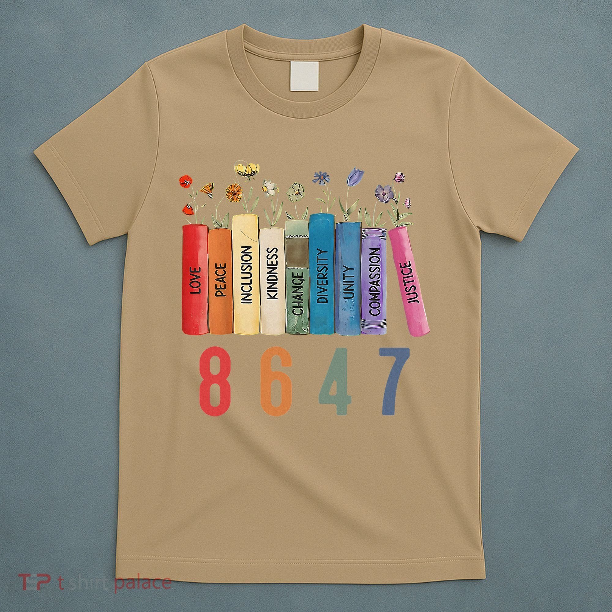 Equal Rights Book Flower 8647 Trump Feminist Women Rights Gift T-Shirt