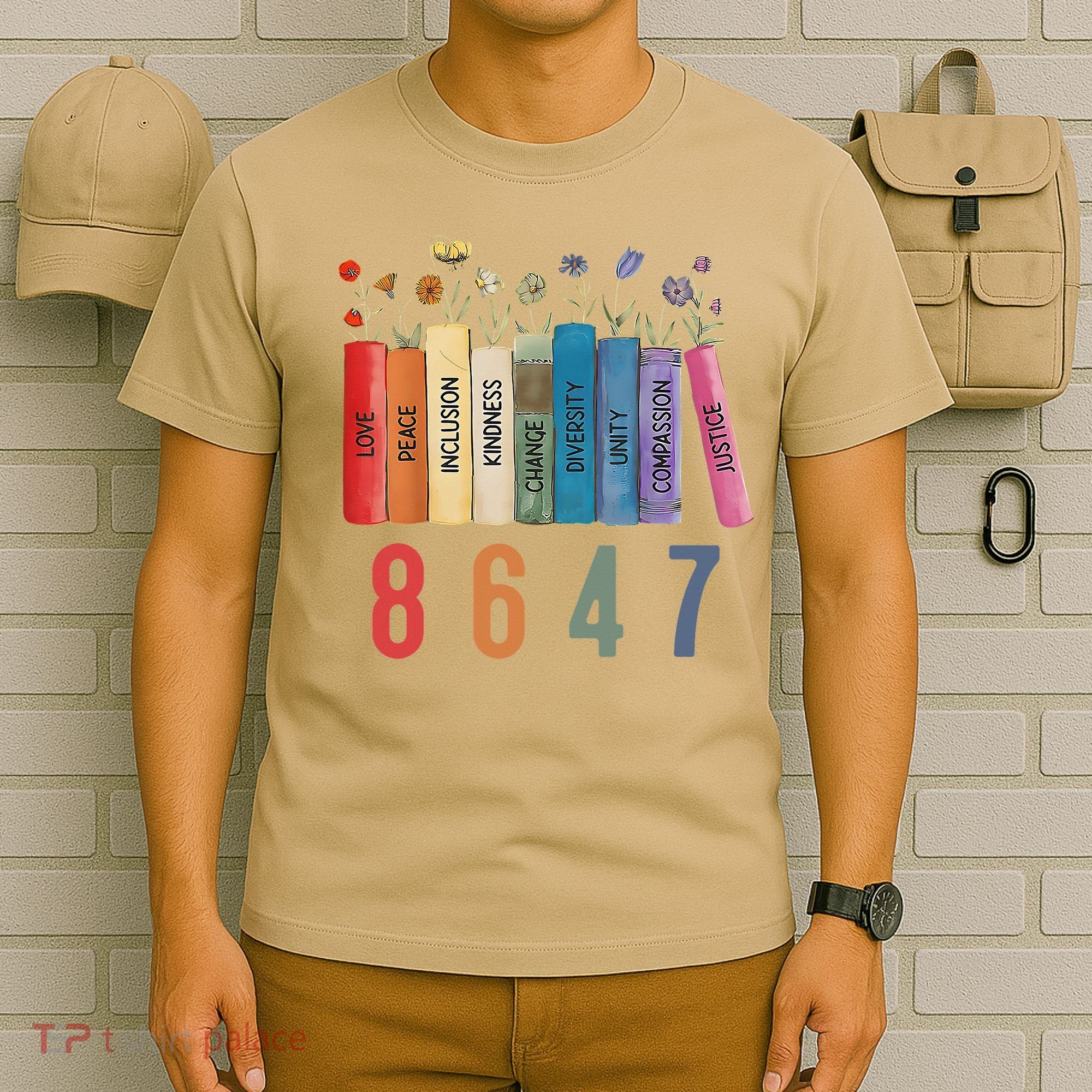 Equal Rights Book Flower 8647 Trump Feminist Women Rights Gift T-Shirt