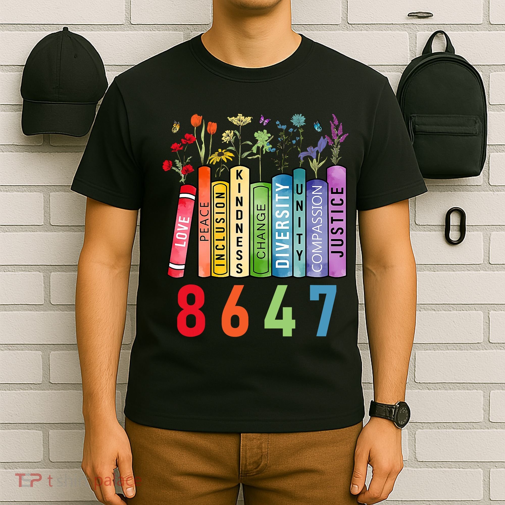 Equal Rights Book Flower Anti Trump Feminist Women Rights T-Shirt
