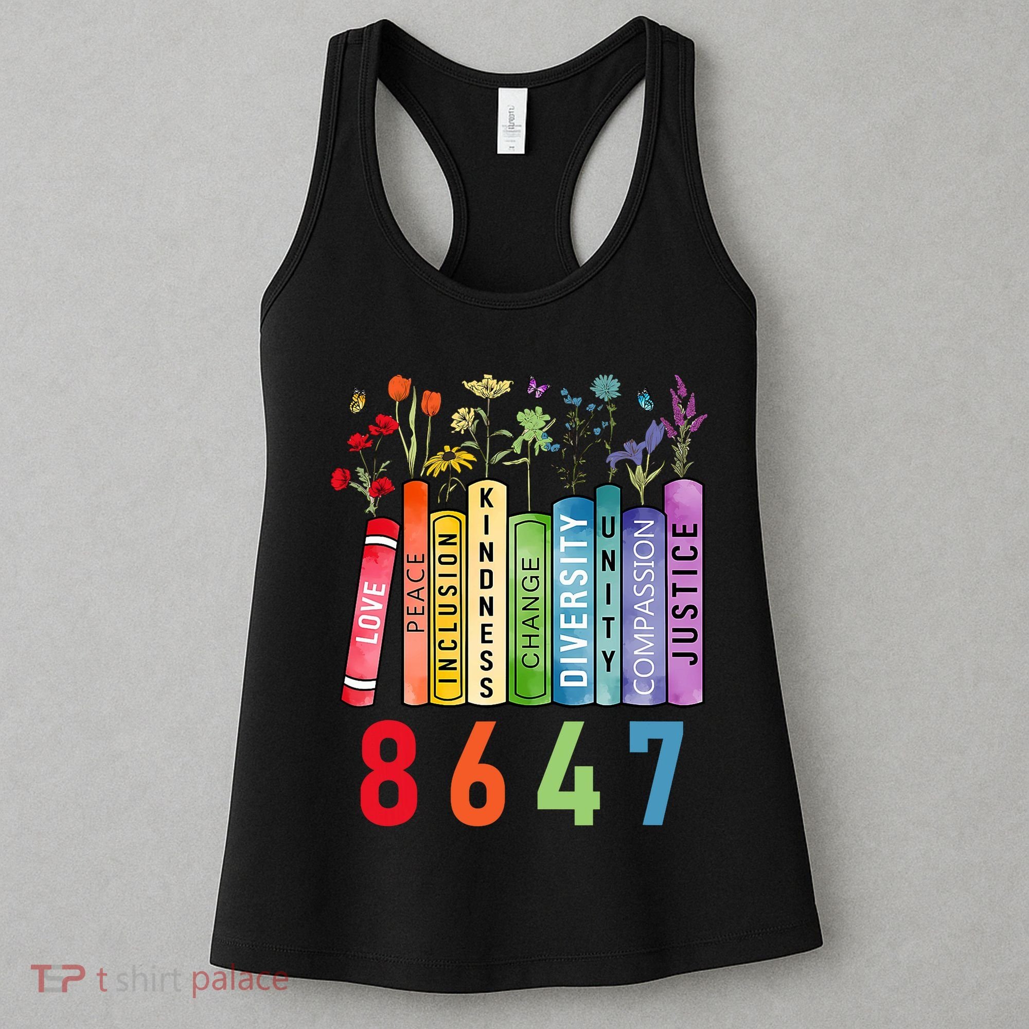 Equal Rights Book Flower Anti Trump Feminist Women Rights Women's Tank Top