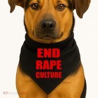 End Rape Culture Red Imprint USA-Made Doggie Bandana thumb 1