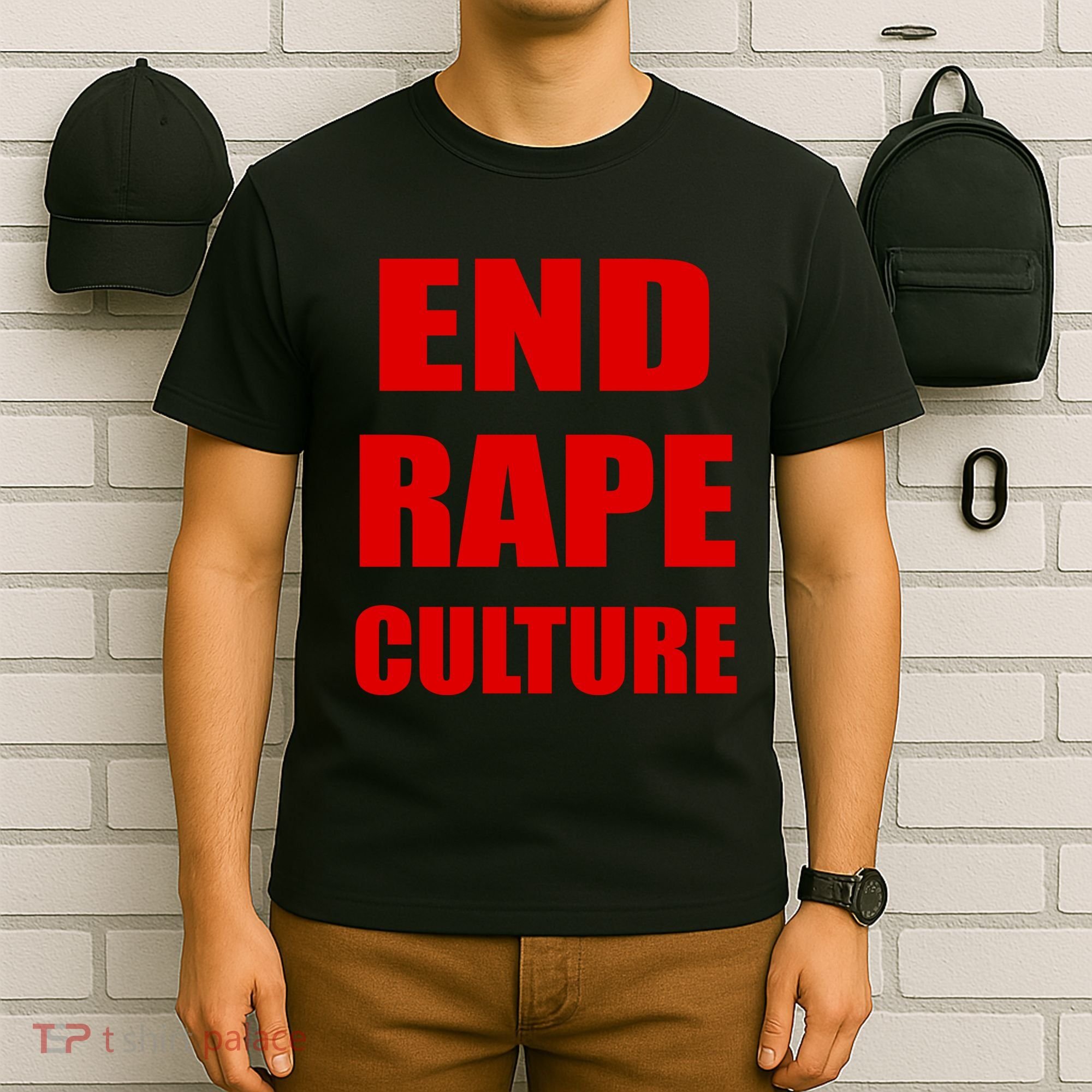 End Rape Culture Red Imprint T-Shirt