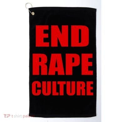 End Rape Culture Red Imprint Golf Towel