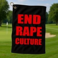 End Rape Culture Red Imprint Golf Towel thumb 1