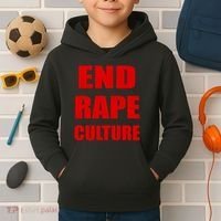 End Rape Culture Red Imprint Kids Hoodie thumb 2