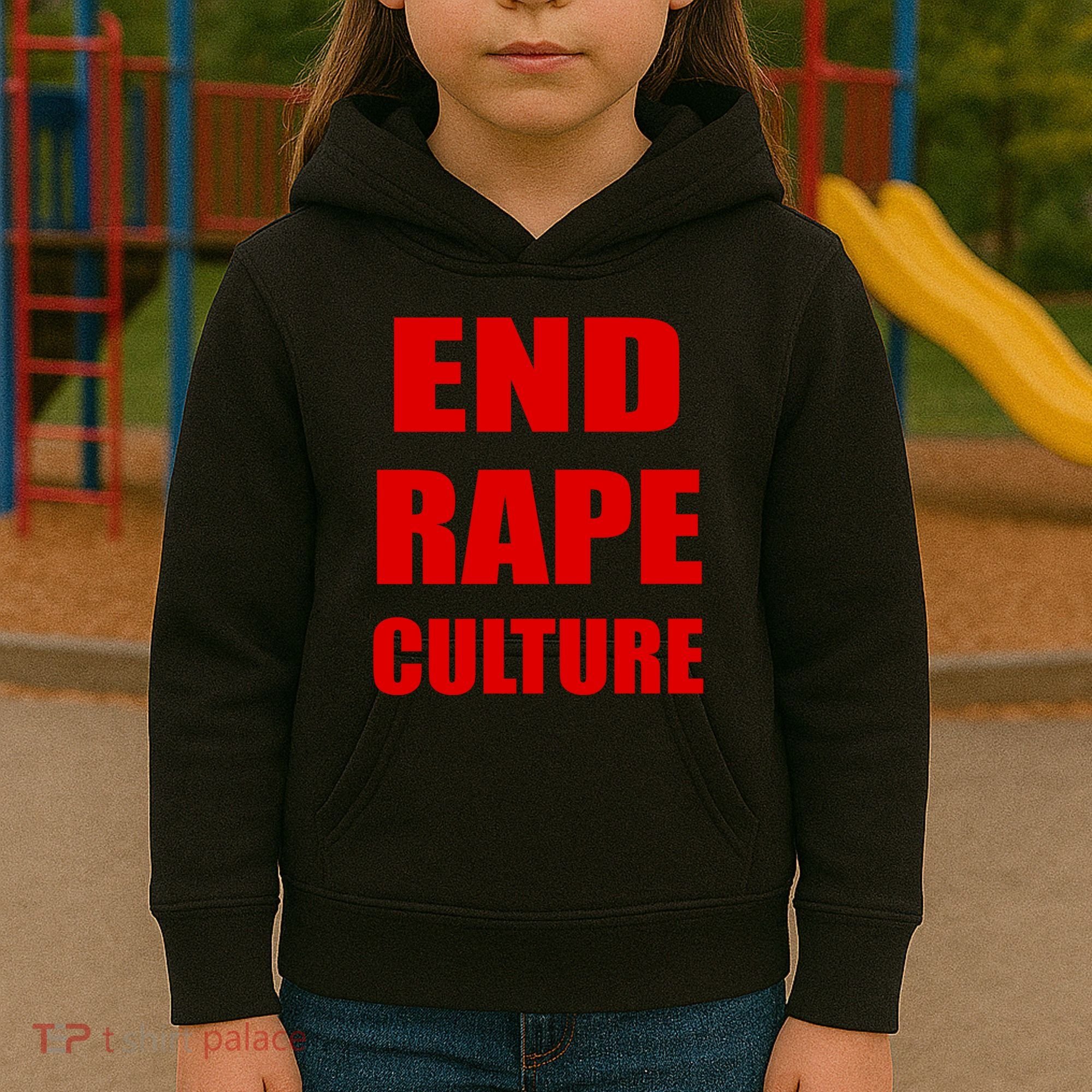 End Rape Culture Red Imprint Kids Hoodie