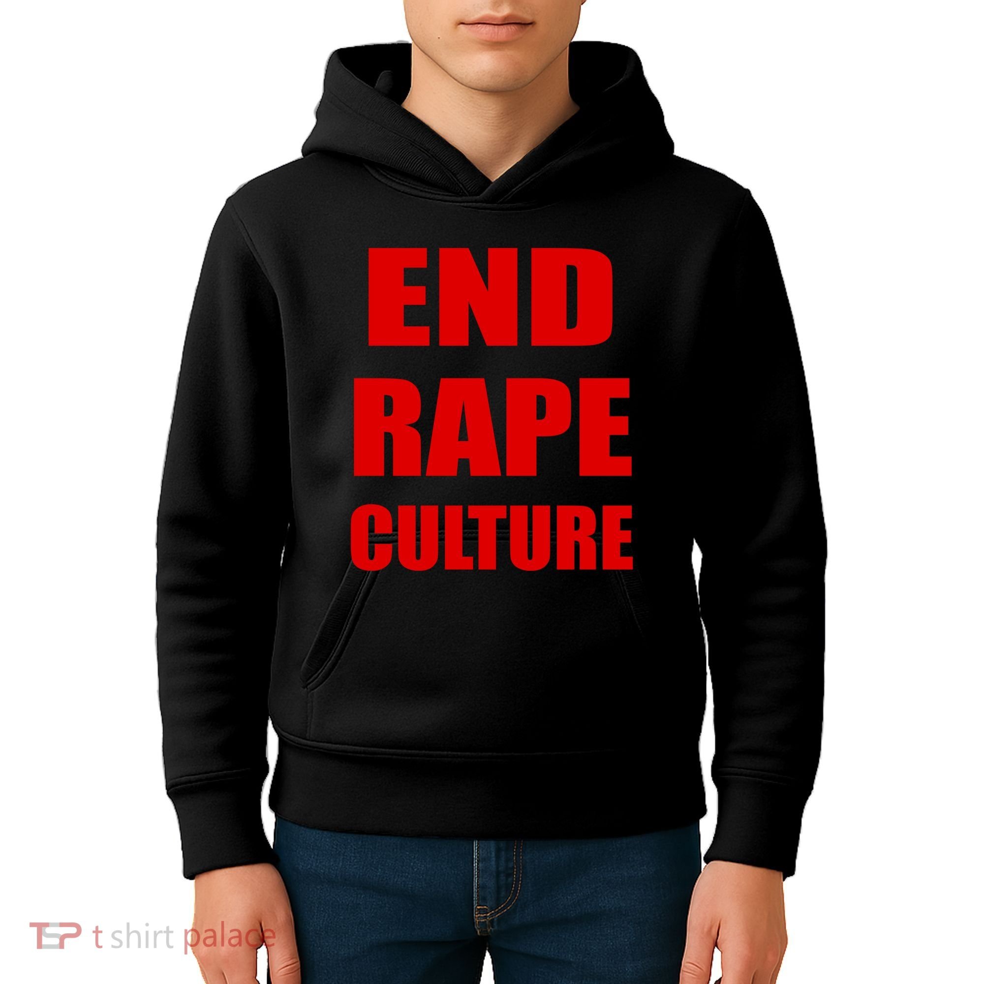 End Rape Culture Red Imprint Kids Hoodie