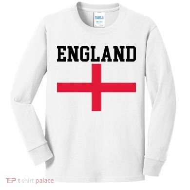England Red Cross Flag Kids Long Sleeve Shirt