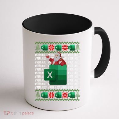 Excel REF Error Spreadsheet,CPA Accountant Christmas Sweater Coffee Mug back