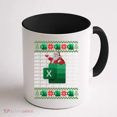 Excel REF Error Spreadsheet,CPA Accountant Christmas Sweater Coffee Mug back