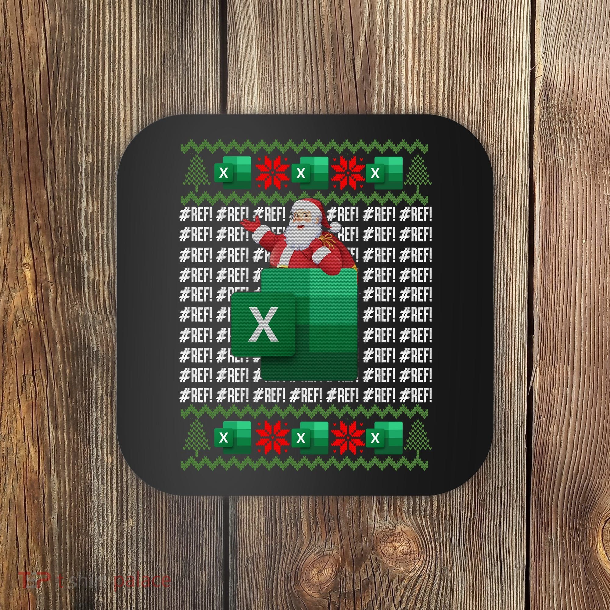 Excel REF Error Spreadsheet,CPA Accountant Christmas Sweater Coaster