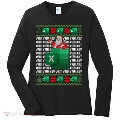 Excel REF Error Spreadsheet,CPA Accountant Christmas Sweater Women's Long Sleeve Shirt