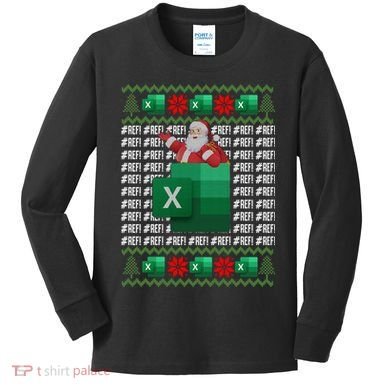 Excel REF Error Spreadsheet,CPA Accountant Christmas Sweater Kids Long Sleeve Shirt
