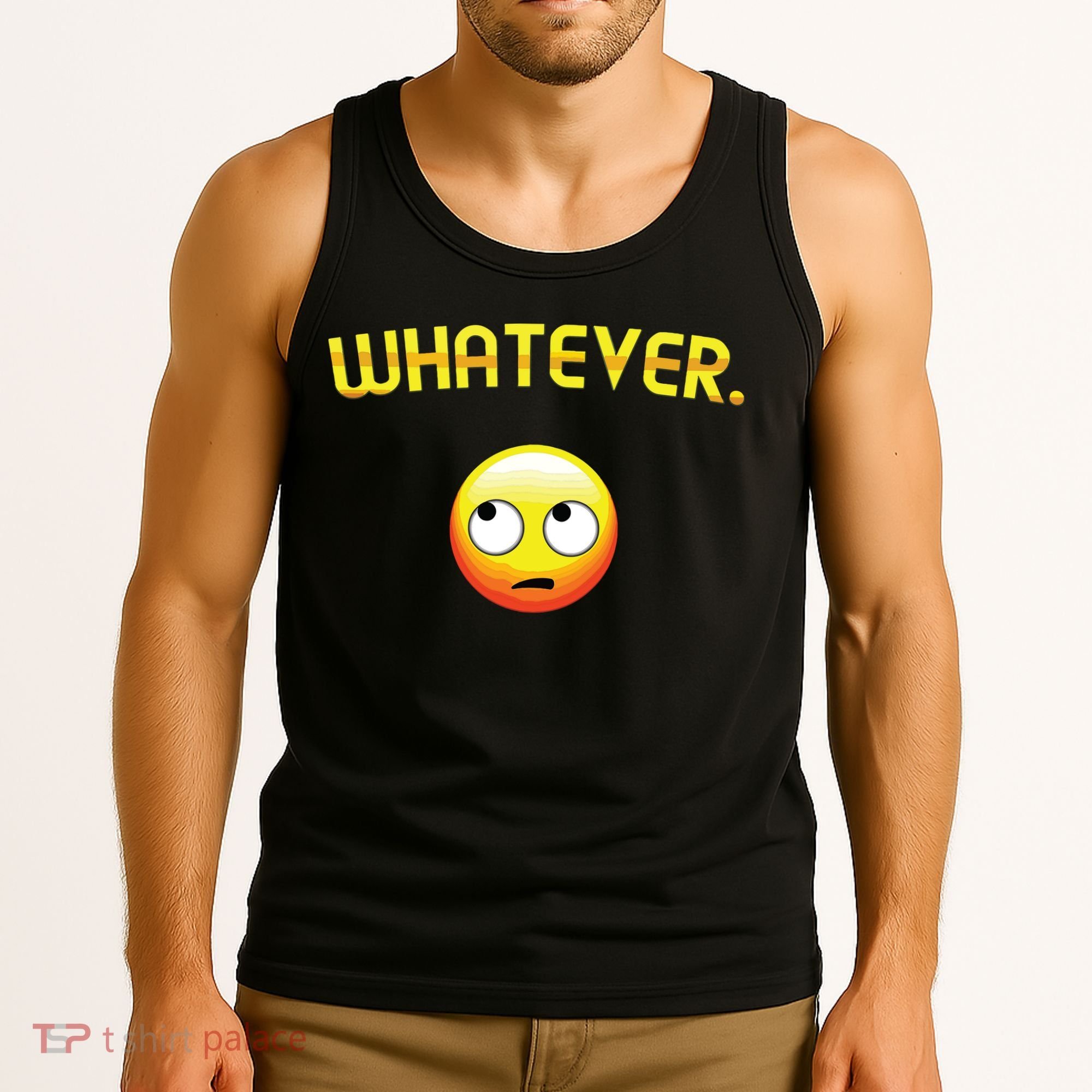 Eye Roll Emo Smile Sarcastic Whatever Sarcasm Eye Rolling Tank Top