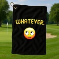 Eye Roll Emo Smile Sarcastic Whatever Sarcasm Eye Rolling Golf Towel thumb 1