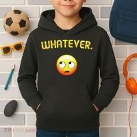 Eye Roll Emo Smile Sarcastic Whatever Sarcasm Eye Rolling Kids Hoodie thumb 2