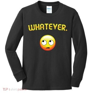 Eye Roll Emo Smile Sarcastic Whatever Sarcasm Eye Rolling Kids Long Sleeve Shirt