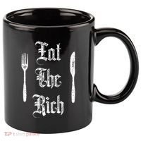 Eat Rich Funny Anarchist Revolution Anti Poverty 11oz C Handle Ceramic Mug thumb 0