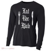 Eat Rich Funny Anarchist Revolution Anti Poverty Cooling Performance Long Sleeve Crew thumb 0