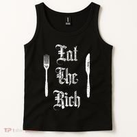 Eat Rich Funny Anarchist Revolution Anti Poverty Tank Top thumb 2