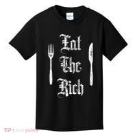 Eat Rich Funny Anarchist Revolution Anti Poverty Kids T-Shirt thumb 0