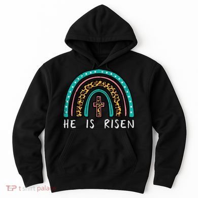 Easter Rainbow He Is Risen Religious Christian Girl Hoodie