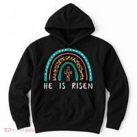 Easter Rainbow He Is Risen Religious Christian Girl Hoodie thumb 0