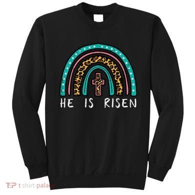 Easter Rainbow He Is Risen Religious Christian Girl Sweatshirt