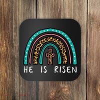 Easter Rainbow He Is Risen Religious Christian Girl Coaster thumb 0