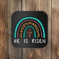 Easter Rainbow He Is Risen Religious Christian Girl Coaster thumb 0